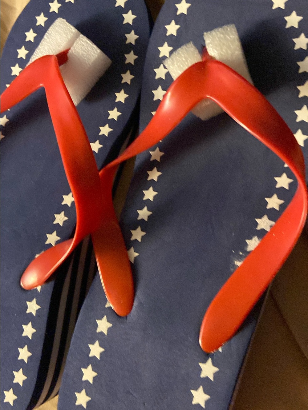 Avon Navy Flip-Flops with Red Straps and Star Footbed